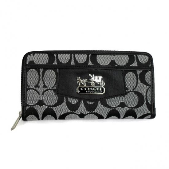 Coach Logo Signature Large Grey Wallets EEX [coach20211235] - $36.44 ...