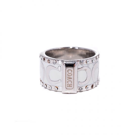 Coach Signature C Pave Band White Rings AKH [coach20211639] - $21.99 ...