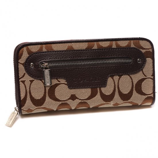 Coach Zip In Monogram Large Coffee Wallets DUK [coach20211839] - $33.89 ...