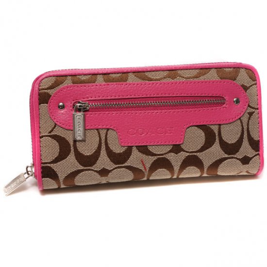 Coach Zip In Monogram Large Pink Wallets DUM [coach20211840] - $33.89 ...