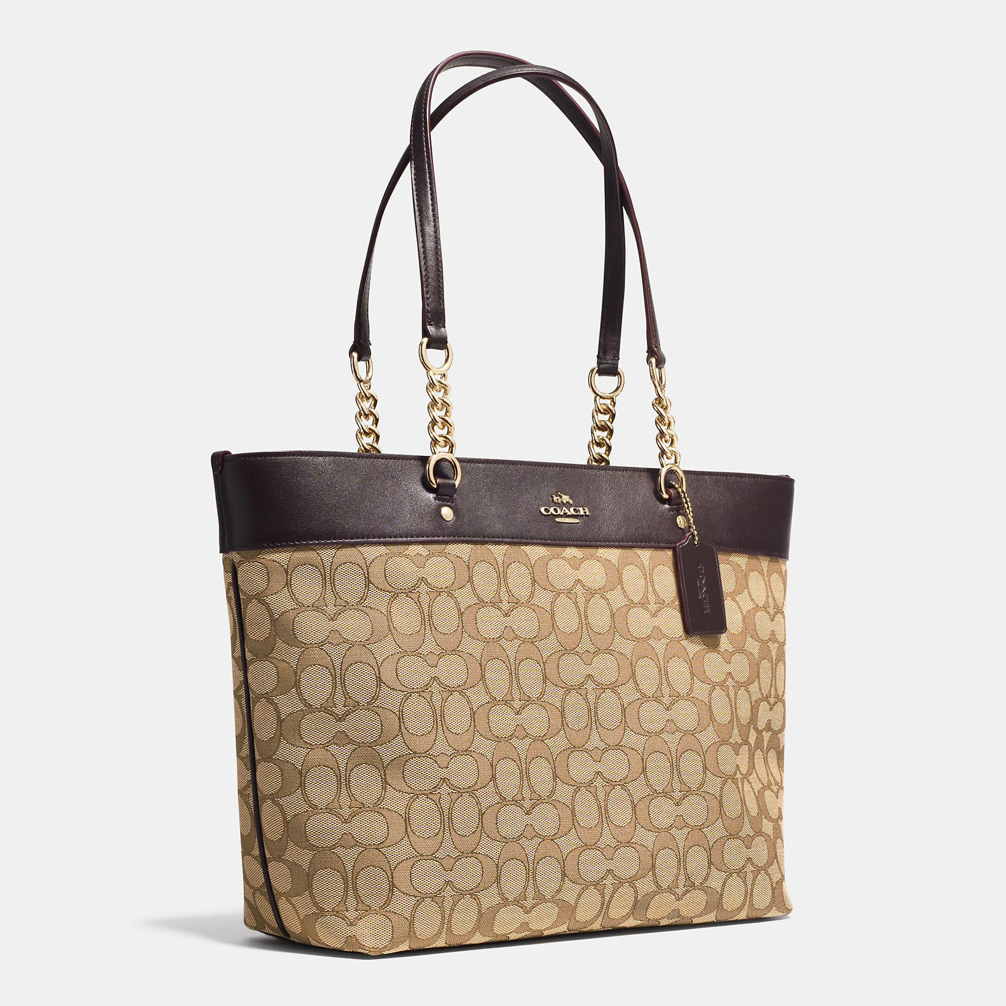 Storage Pocket Coach Sophia Tote In Signature Canvas [coach20212033 ...