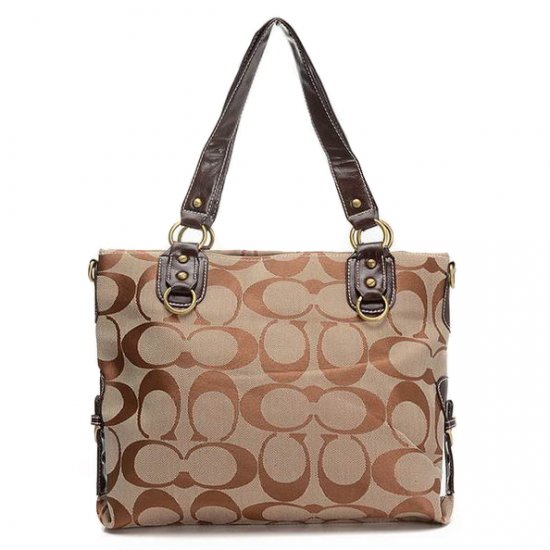 Coach Double Zip Logo Medium Camel Totes EHK [coach20210410] - $56.84 ...