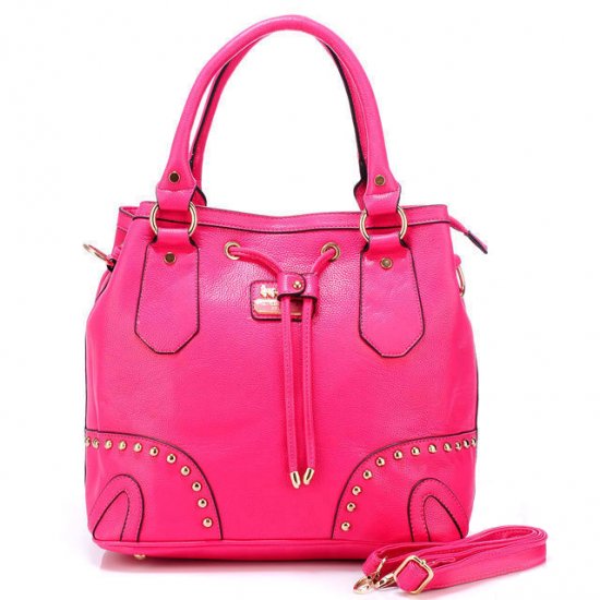 Coach Drawstring In Stud Medium Pink Satchels BDN [coach20210415] - $59 ...