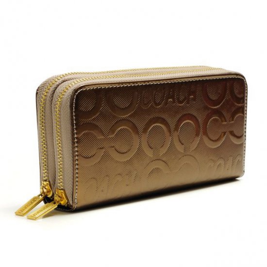 Coach In Signature Large Gold Wallets ARZ [coach20210748] - $35.59 ...