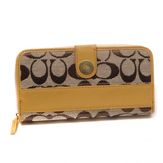 Coach In Signature Large Yellow Wallets CJN [coach20210758] - $33.89 ...