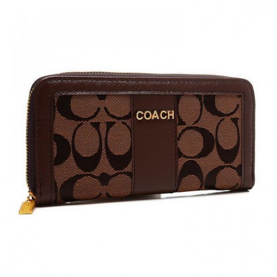 Coach Legacy Accordion Zip Large Coffee Wallets Eto [coach20210881 