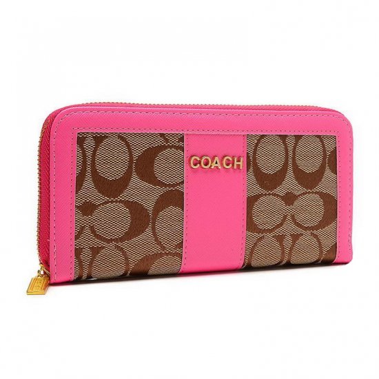 Coach Legacy Accordion Zip Large Pink Wallets ETM [coach20210883] - $34 ...